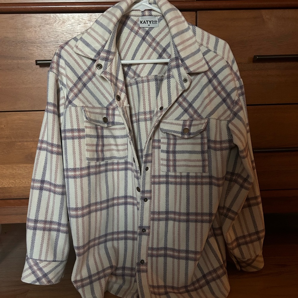 Katydid Oversized Plaid Shacket Jacket Size Medium